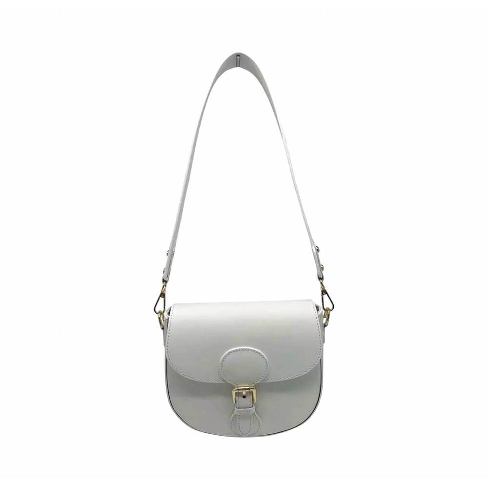 NEW MADE IN ITALY women's louisa leather shoulder bag in white